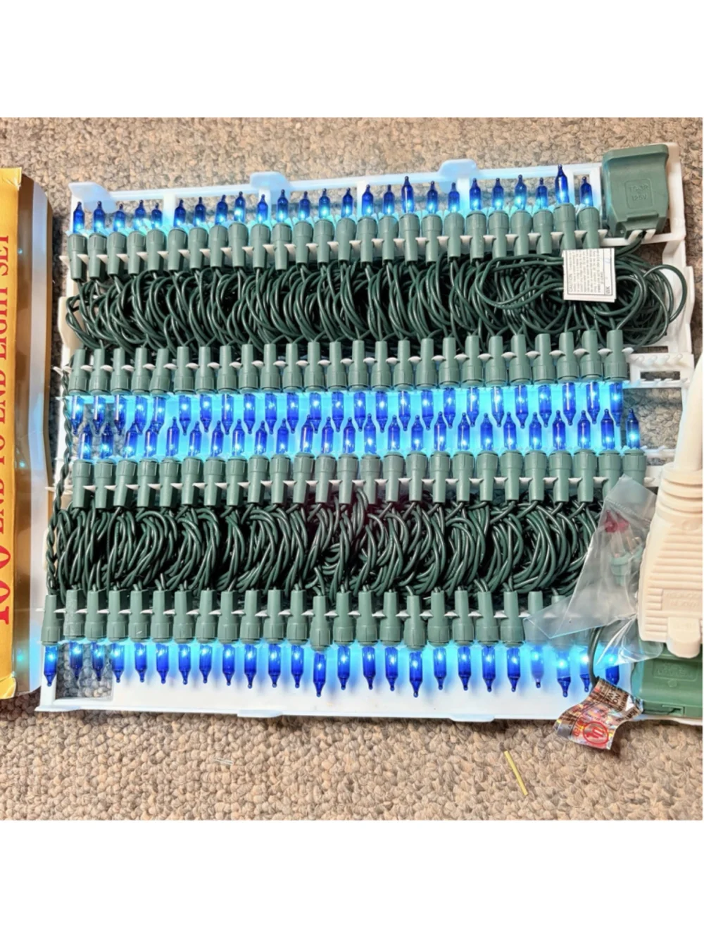 Holiday Time 100 BLUE Christmas Mini Lights 46’ End-to-End TESTED WORKING
